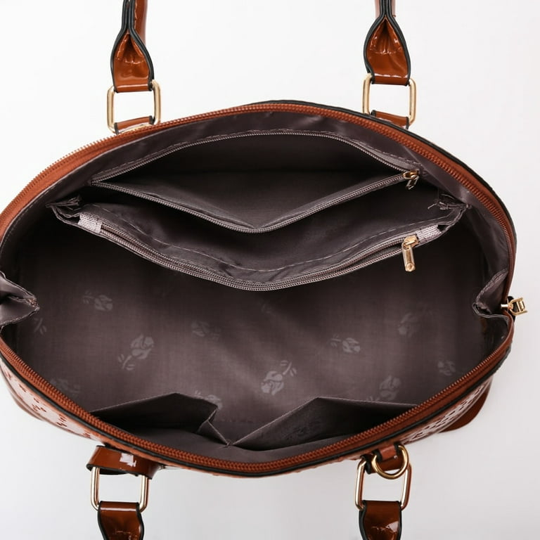Cocopeaunt Women's Large Ostrich Pattern Top-Handle Bag