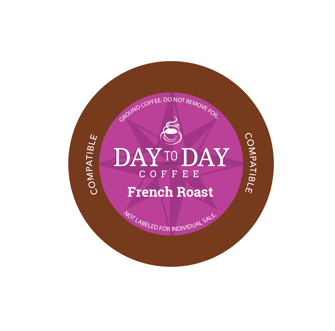 Day To Day French Roast Single Serve Coffee Cups, Fits Keurig K Cup Brewers, 72 Coffee Pods