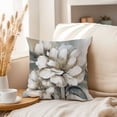 thumbnail image 3 of Ethan Taylor Floral Throw Pillow Soft Cushion Cover 'Dream II Flowers Modern' Glam Pattern Decorative Square Accent Pillow Case, 16x16 Inches, Gray, Beige, 3 of 5