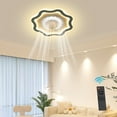 thumbnail image 4 of 24-36W Flush Mount Low Profile Ceiling Fan with Light and Remote, 6 Wind Speeds, Dimmable LED Chandelier Lamp for Rooms 110V, 4 of 14