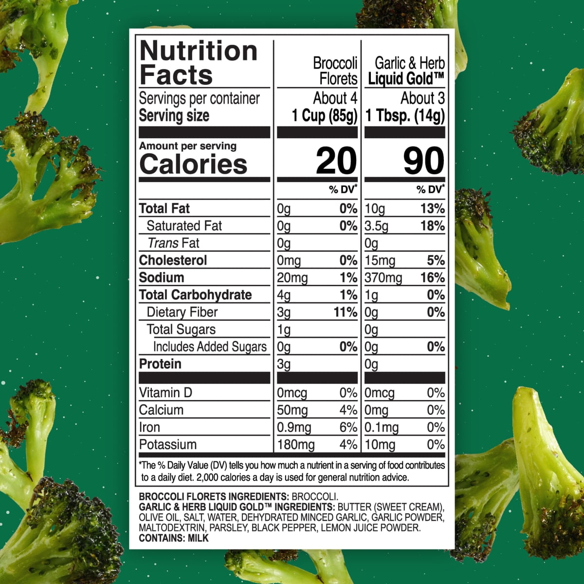 Kinder's Garlic & Herb Broccoli Florets, 13.5 oz (Frozen)