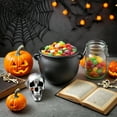 thumbnail image 2 of Halloween Witch Cauldron Candy Bowl - 5.5 Inch Black Ceramic Cauldron Pot for Candy Holder, Party Decor, St. Patrick’s Day Treats, Snacks, Fruits, Office & Home Events, Reusable and Sturdy, 2 of 6