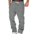 thumbnail image 2 of Men Fleece Lined Pants Water Resistant Winter Sweatpants Athletic Joggers Pant With Pockets Light Gray XXXXL, 2 of 5