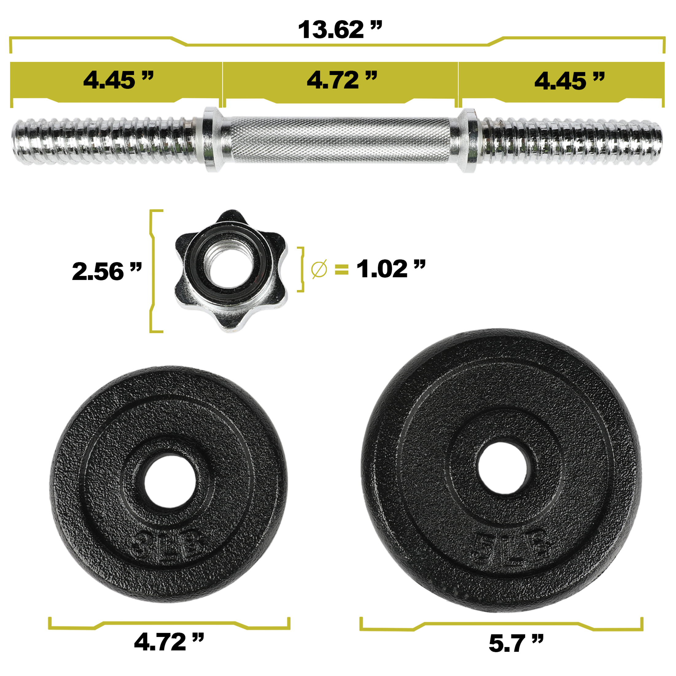 PRCTZ 40lb Adjustable Cast Iron Dumbbell Set photo 2