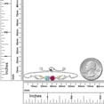 thumbnail image 3 of Gem Stone King 1.42 Ct Round Red Ruby Blue Zircon 925 Silver and 10K Yellow Gold Lab Grown Diamond Bracelet for Women, 3 of 3