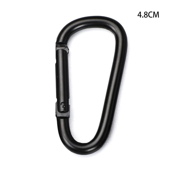 Aluminum Carabiner Clip Utility Snap Spring Gate Hook Portable Keychain Carabiner For Backpack Camping Hiking(Black1-4.8Cm)