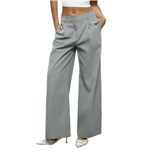 XFLWAM Womens Dress Pants Pleated Wide Leg Business Casual Trousers Dressy Casual Work Palazzo Pants with Pockets