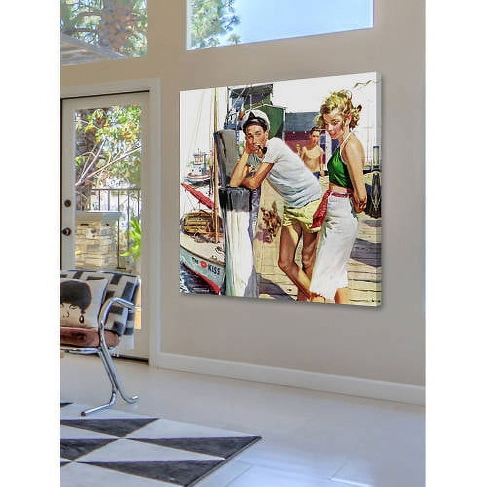 "Checking Her Out" Painting Print on Wrapped Canvas