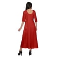 thumbnail image 4 of Moomaya Solid Cotton Kurtis For Women Party Wear 3/4 Sleeve Fashion Women Dress, 4 of 5