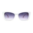 thumbnail image 2 of Womens Squared Gothic Cat Eye Mod Plastic Sunglasses White Pink Smoke, 2 of 4