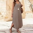 thumbnail image 2 of WRKEKC Casual Dresses for Women Striped V Neck Sleeveless Loose Relaxed Midi Soft Breathable Fabric Comfort Soft, 2 of 6