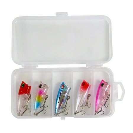5Pc Topwater Floating Hard Baitst with 3D Eye Fishing Tackle Fishing Lures for Saltwater Fishing Crankbaits Swimbait