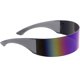 thumbnail image 4 of Gafas de sol futuristas Cyberpunk Cyclops con visera y lente de espejo semitranslúcida de los años 80 Sincero Electrónica, 4 of 5