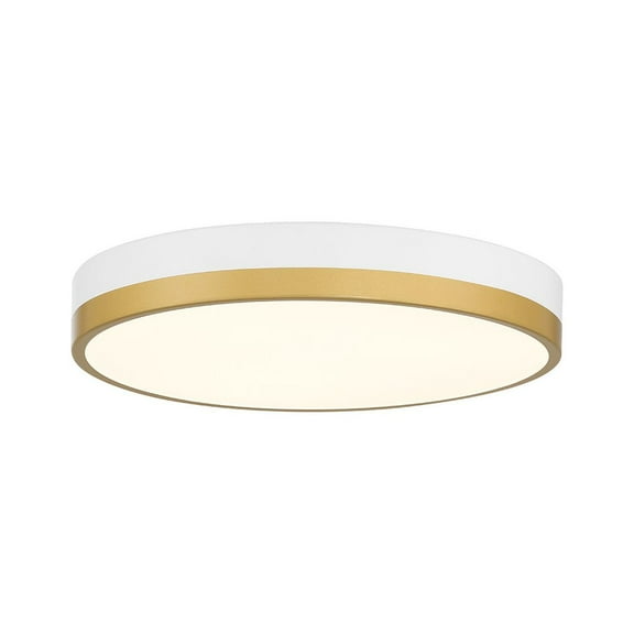 Access Lighting LED Flush Mount in White with Antique Brushed Brass Color