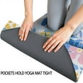 thumbnail image 3 of Multicolor Cartoon Floral and Leaf Pattern Hot Yoga Mat Towel Non Slip for Hot Yoga - Quick-Drying Yoga Mat Cover with 4 Corner Pockets with Travel Bag - Hot Yoga Towel Non Slip 74"x26", 3 of 6