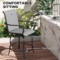 thumbnail image 4 of Set of 2 Outdoor Bar Stools, 360° Swivel Counter Height Chairs with Breathable Mesh Fabric and Powder-Coated Steel Frame, Grey Patio Bistro Seating for Backyard or Deck, 4 of 7