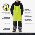 thumbnail image 3 of RefrigiWear HiVis Insulated Softshell Bib Overalls - ANSI Class E, -20°F Comfort, Durable, Water-Repellent, High-Visibility Workwear, 3 of 6