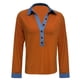 thumbnail image 4 of Camisas de manga larga for mujer, cuello de mezclilla, costura de retales, sudadera, Tops casuales, jersey, 4 of 5
