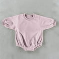 thumbnail image 5 of YUGYXL Kids Tales Baby Oversized Fleece Romper Toddler Long Sleeve Bubble Sweatshirt Infant Boys Girls Crewneck Pullover Bodysuit Pink Jumpsuit, 5 of 6