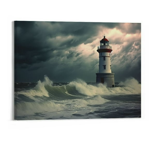 Shiartex Home Office Decor Lighthouse Canvas Wall Art Picture 20x16in for Living Room Bedroom 20x16in