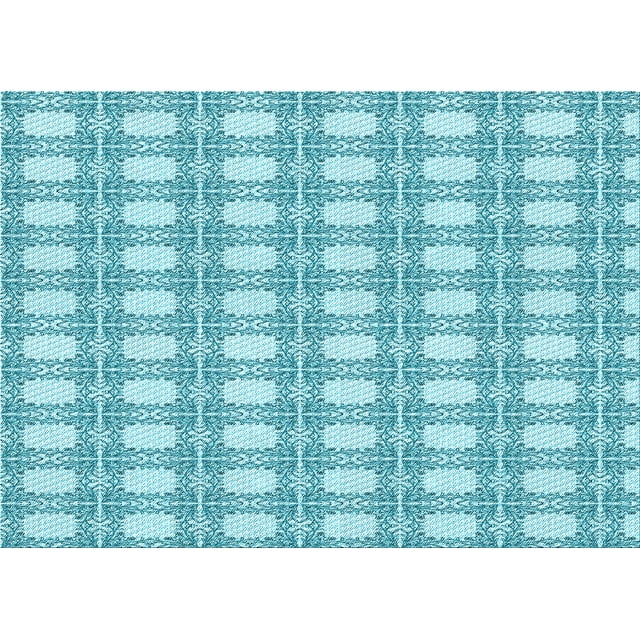 Ahgly Tapis Rectangulaire Lavable en Machine Intérieur Transitionnel Bleu, 3 Pieds x 5 Pieds