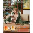 thumbnail image 3 of Biwat-Electric Blanket Throw, Heated Throw Blanket, Velvet Luxury Soft Fasting Heating Blankets, 4 Heat Levels & 4H Auto Off, ETL Certified, Machine Washable, 50" ×60" Green, 3 of 4