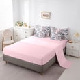 thumbnail image 3 of jejeloiu Cute Floral Shark Print 7 Pieces Full Size Bedding Sets For Girls,Pastel Ocean Flower Full Size Bed in a Bag,Pink Blue,Pink Reversible, 3 of 7