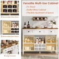 thumbnail image 4 of Farmhouse 47.2" Buffet Cabinet with Sliding Barn Door, 33.4" Tall Wood Rustic Sideboard with 3 Drawer, Adjustable Shelf and Removable Wine Rack for Dining Room, Kitchen, Living Room, White, 4 of 7