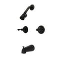thumbnail image 2 of Kingston Brass KB245AL Victorian Twin Handle Tub & Shower Faucet With Decor Lever Handle, Oil Rubbed Bronze, 2 of 2