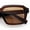 All Brown, variant on Classy Rectangle Horn Rim Minimal Fashion Retro Vintage Sunglasses All Black