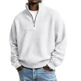 thumbnail image 2 of Sweatshirt for Men Fall/Winter Quarter Zip Collar Casual Shirt Athletic Shirts Textured Knit Cool Tops, 2 of 7