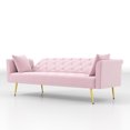 thumbnail image 7 of CQSXDA 72 Inch Foldable Sleeper Sofa In Beige Velvet Material For Small Living Rooms And Bedrooms，Pink, 7 of 7