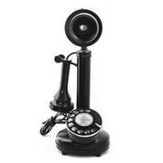 House Of Antique Vintage Brass & Iron Rotary Telephone – Retro Decorative Antique Phone (Black)