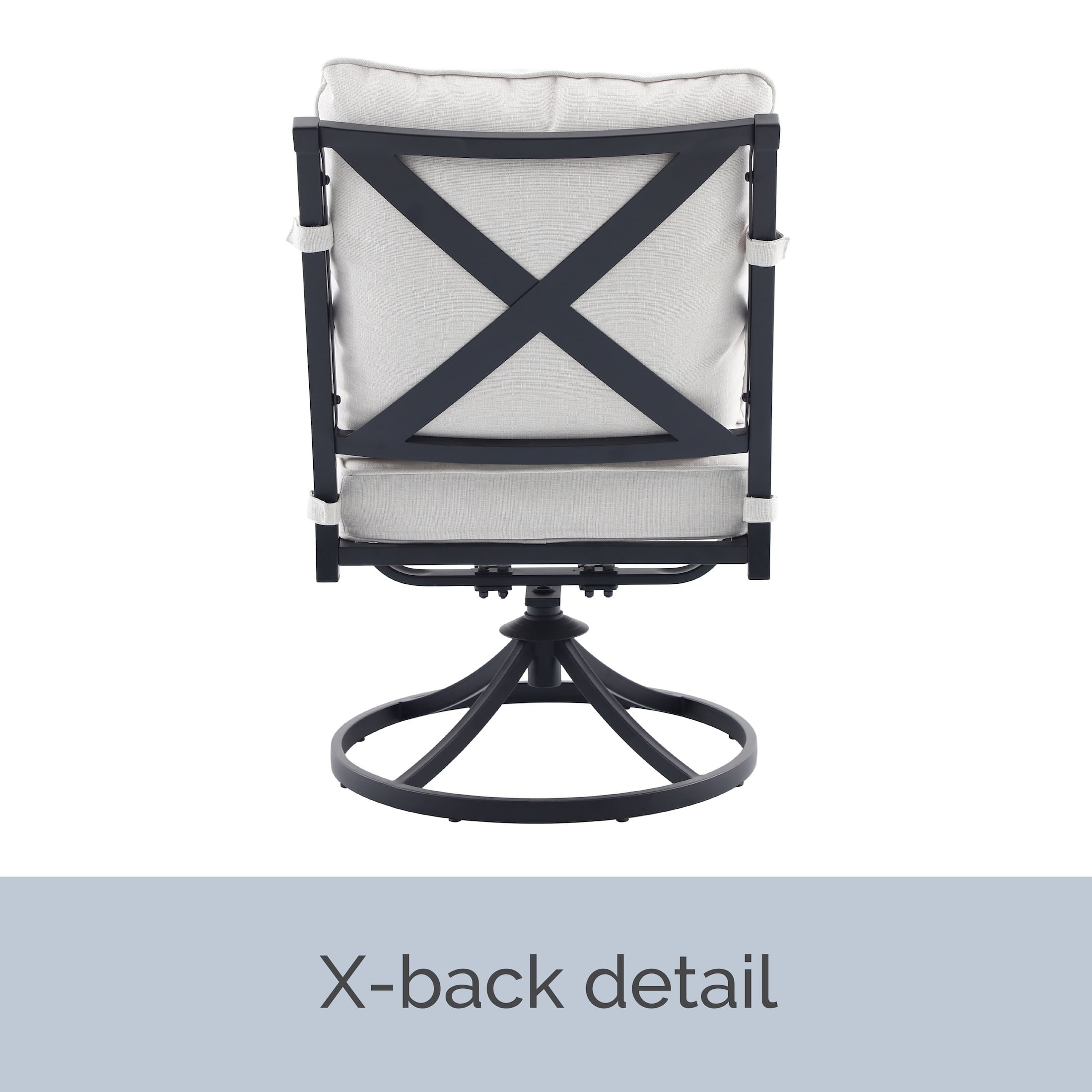 My Texas House Cambria Swivel Outdoor Dining Chair - Set of 2, Black
