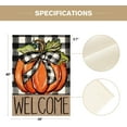 thumbnail image 6 of SM-XLHN Fall Pumpkin Welcome House Flag Double Sided, Autumn Thanksgiving Holiday Harvest Buffalo Plaid Yard Outdoor Decoration 28x40 Inch, 6 of 6