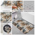 thumbnail image 6 of Navy Blue Brown Palm Tree Bath Mat 3 Piece Bathroom Rug Set, Tropical Leaves Vintage Non Slip Bath Rug Contour Mat and Toilet Lid Cover, Absorbent Shower Mats Soft Bath Rugs and Mats Sets, 6 of 8
