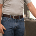 thumbnail image 3 of Roan Mountain Brown Casual Men’s Belt by Nickel Smart®- Nickel-Free, Full Grain Leather, Made in USA, 3 of 6
