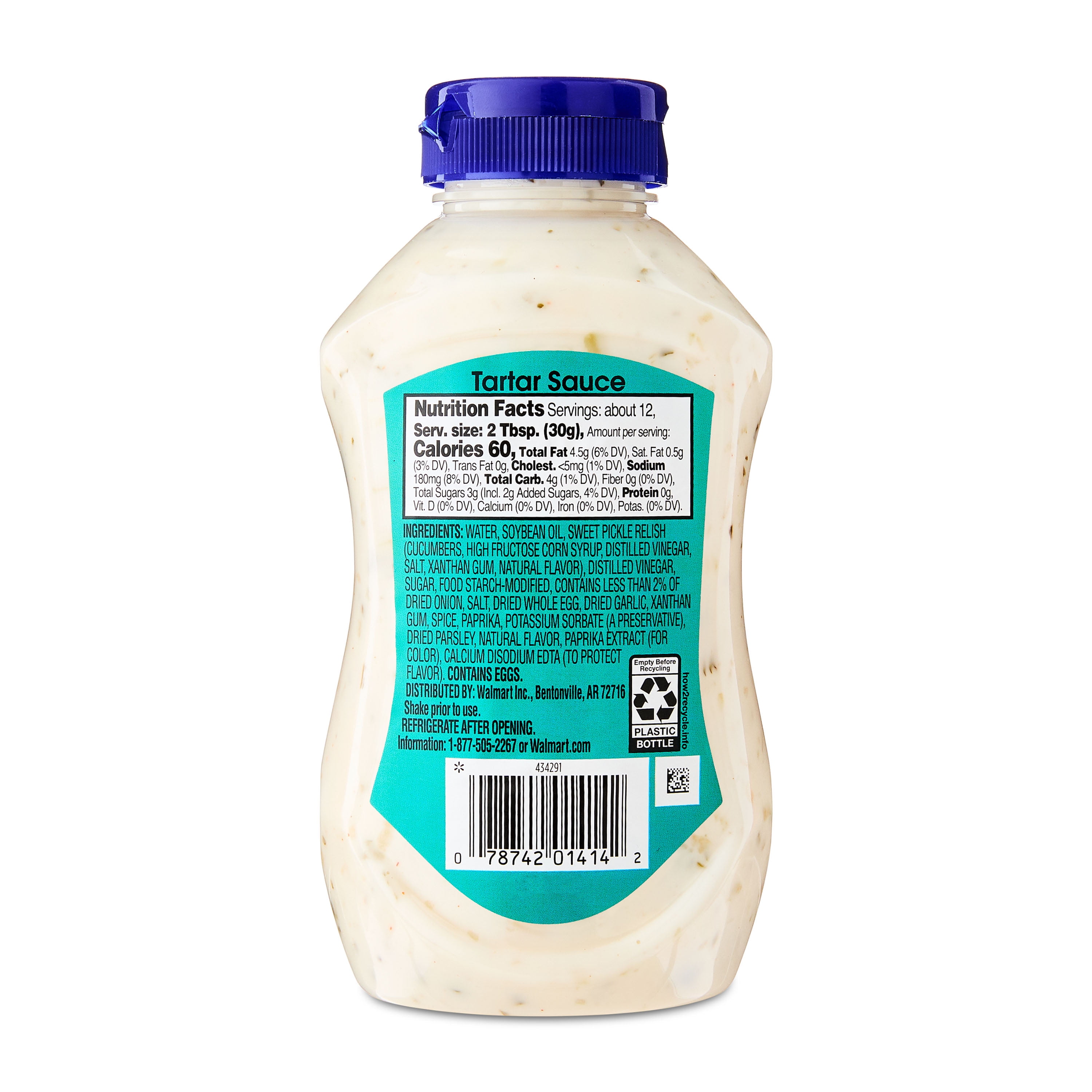 Great Value Tartar Sauce, 12 fl oz Great Value Tartar Sauce, 12 fl oz