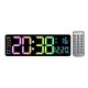 thumbnail image 2 of Reloj de pared digital Reloj despertador dual Luz ambiental colorida Brillo ajustable Reloj electrónico moderno para el hogar y la sala de estar, 2 of 9