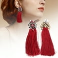 thumbnail image 4 of Boucles d'Oreilles Pompon, Boucles d'Oreilles en Forme de Fleur en Alliage Pompon Boucles d'Oreilles en Forme de Fleur Vintage pour les Clients de Concerts Rouge, 4 of 8