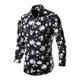 thumbnail image 1 of Blusa y camisa de manga larga con cuello vuelto para hombre, blusa informal de moda con estampado de cuello vuelto y botones, blusa de manga larga para hombre, 1 of 2