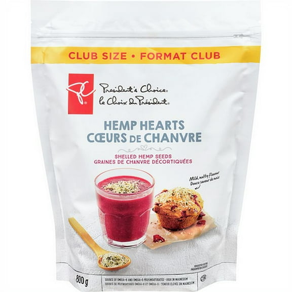 President's Choice Hemp Hearts, Club Pack, 800g/1.8lbs., {Imported from Canada}