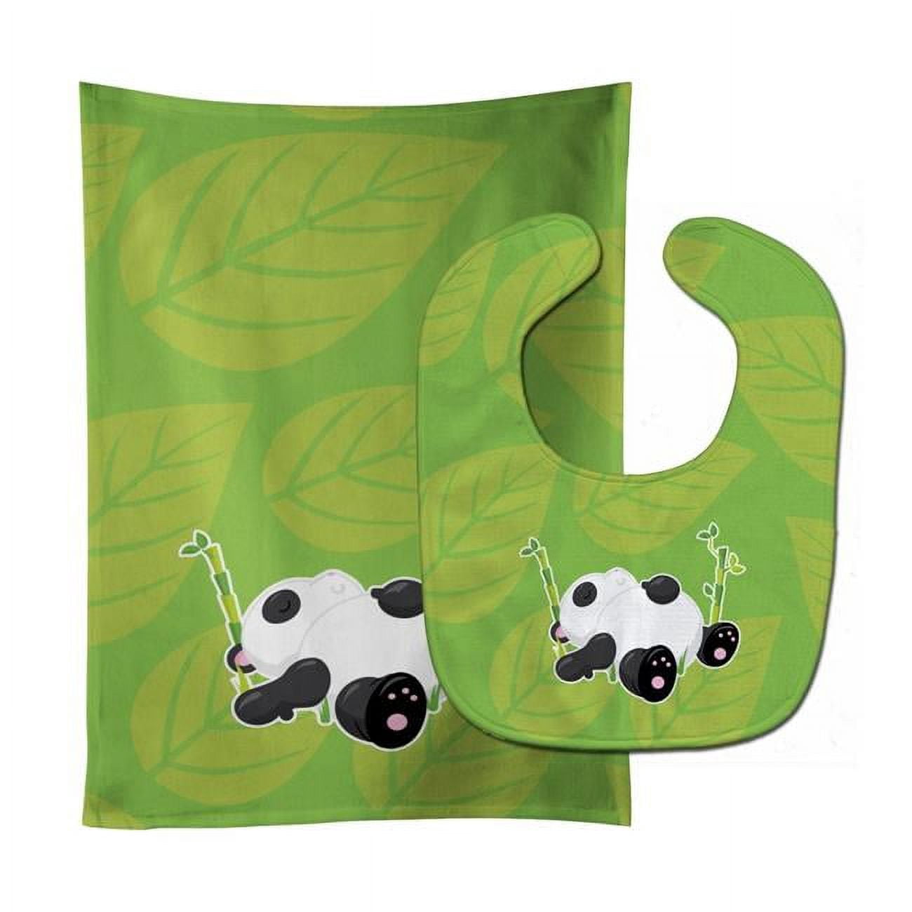Carolines Treasures BB6798STBU Passed Out Panda Baby Bib & Burp Cloth