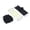 Black & Beige, variant on NFTIGB 4pcs African Net Sponge Long Bath Exfoliating Back Scrubber with Bathing Gloves Set, Roseate & Beige