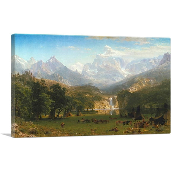 ARTCANVAS The Rocky Mountains Lander's Peak 1863 Canvas Art Print by Albert Bierstadt - Size: 18" x 12" (1.50" Deep)