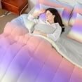 thumbnail image 4 of Homewish Watercolor Tie Dye 7-Piece Bedding Comforter Set For Female Men Adults,Abstract Ombre King Bedding Sets,Gradient Vintage Aesthetic Ultra Soft Bed Sheets,Luxury Bedroom Decor,Reversible, 4 of 8