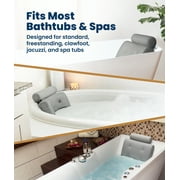 Everlasting Comfort Bath Pillow Fast Drying Bathtub Cushion for Head, Neck and Back, Gray