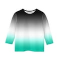 thumbnail image 5 of Spazoro Kids Girls Pullover Shirts Tee, Spring and Summer Round Neck 3/4 Sleeve Gradient Print Fashion Casual Tops for Child Girls Mint Green Size 4-5T, 5 of 5
