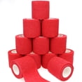 thumbnail image 1 of Venda cohesiva autoadhesiva KEQCQE de 5 cm, roja, 12 rollos, 1 of 3