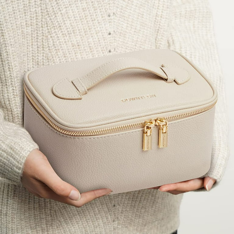 Cosmetic Bag ROWNYEON Makeup Bag Portable Makeup Train Case Travel Toiletry Bag Case Organizer for Women Beige C6 Walmart